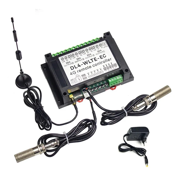 ARTGOS Akıllı GSM 4G LTE 4 Kanal Kontrol Cihazı DL4 SMS Uzaktan Açma/Kapama 30A Büyük Güç Röle Anahtarı Sıcaklık Monitörü Elektrik Kesintisi Alarmı Ev için Elektrikli Kapı Operatörü Seti (Renk : Kit8) ürün görseli 1