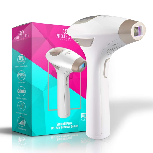 Project E Beauty SmoothPro + IPL Epilasyon Cihazı | Kadınlar ve erkekler için IPL epilasyon 300.000 atış Yüz ve vücut epilasyonu için kalıcı, ağrısız cihaz ürün görseli 1