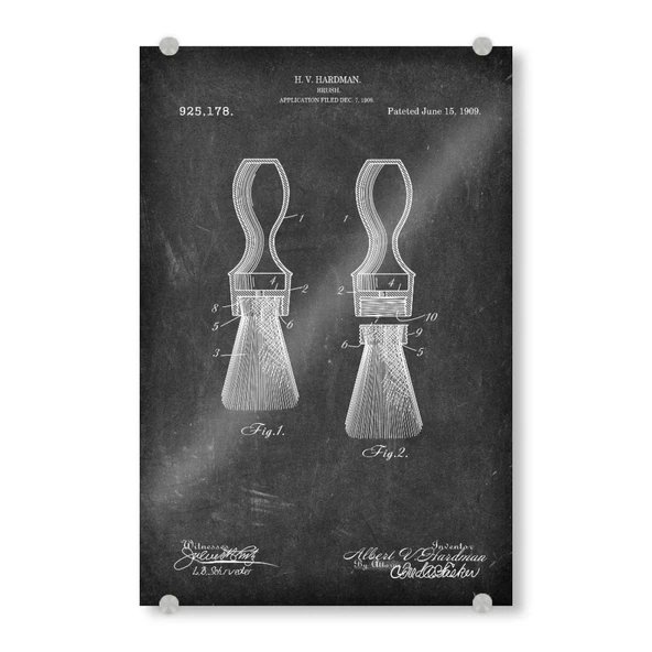 artboxONE akrilik cam resim 120 x 80 cm soyut tıraş fırçası patentli (tahta) - resim tıraş fırçası berber saçı ürün görseli 1