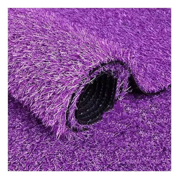 Pujindu Doğal Görünümlü Suni Çim, Sentetik Sahte Çim Halı Paspas, Açık Bahçe için Kesilebilir Renkli Dekoratif Sahte Çim Halı (Renk : Mor, Boyut : 39x79IN) ürün görseli 1