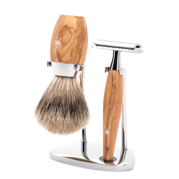 MÜHLE tıraş seti - Kosmo serisi - Silvertip Fiber - tıraş bıçağı - zeytin ağacı ürün görseli 1