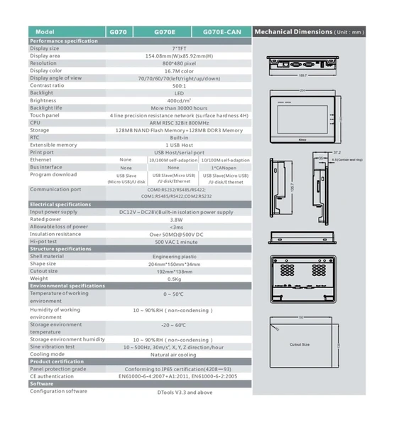 KOSBO HMI Yeşil Serisi 7 inç G070E - Resim 5