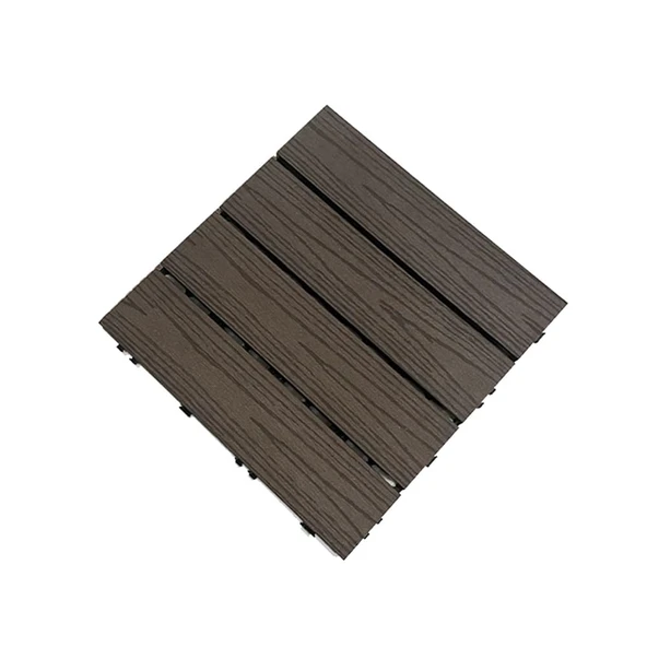 Pujindu Plastik Kilitli Veranda Fayansları, Veranda Fayansları, Birbirine Veranda Fayansları, Açık Su Geçirmez Döşeme, Herkes İçin (Kahverengi, 11.8x11.8IN/12PCS) ürün görseli 1