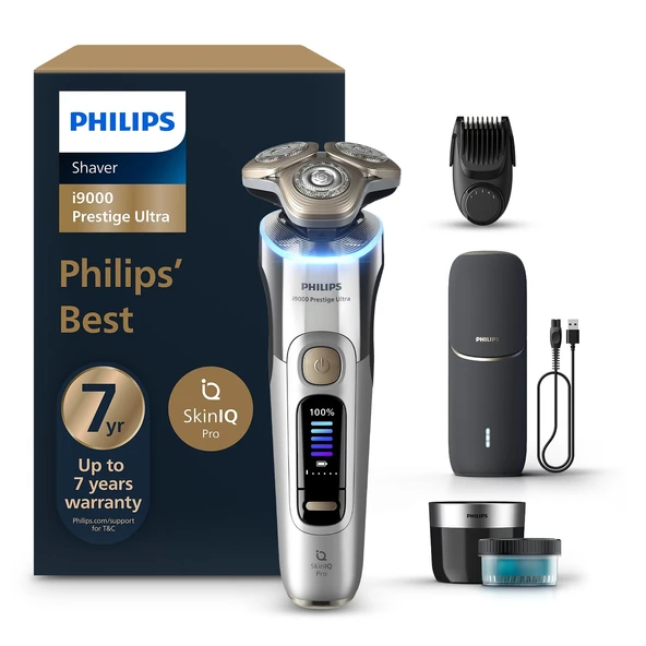 Philips i9000 Prestige Ultra XP9404/46 SkinIQ Pro'lu Elektrikli Islak ve Kuru Tıraş Makinesi (Philips Serisi i9000 Prestige Ultra Islak ve Kuru Tıraş Makinesi gümüş) ürün görseli 1