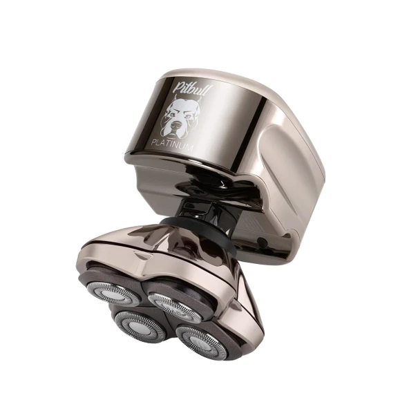 Skull Shaver Pitbull Platinum Pro - Erkekler için Elektrikli Tıraş Makinesi - Kablosuz, Şarj Edilebilir, Islak ve Kuru, Kel Kafalar için Ergonomik - Durulama Standı ve Seyahat Çantasıyla ürün görseli 1