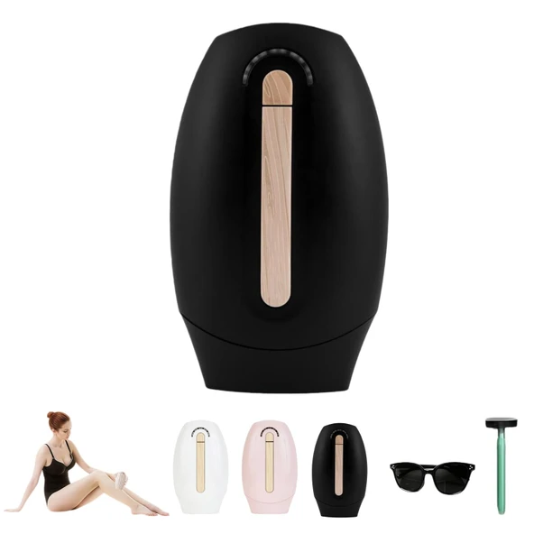 Orijinal IPL lazer epilasyon cihazı pürüzsüz ve ağrısız, soğutma teknolojisine sahip, hızlı ışık darbeleri, kalıcı epilasyon, 5 seviyeli enerji ayarı, koltuk altı, vücut, yüz, bacaklar için (siyah) ürün görseli 1