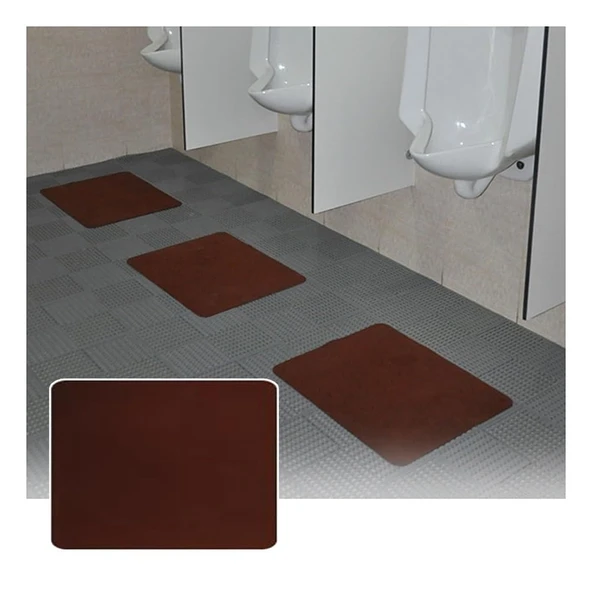 Pujindu Pisuar Paspasları Ticari Kaymaz Sıçrama Koruma Matı, Banyo Tuvalet için Ofisteki Erkek Tuvaletleri için Yer Pisuvar Pedleri, Yıkanabilir, Temizlemesi Kolay (Kahverengi, 15.7x19.7in-10pcs) ürün görseli 1