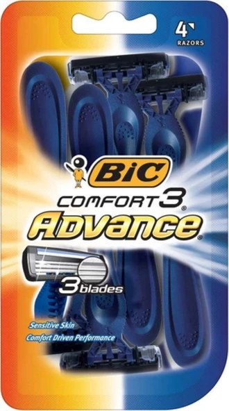 Bic Comfort 3 Advance Tek Kullanımlık Tıraş Makinesi, her biri 4'lü (12 adet) ürün görseli 1