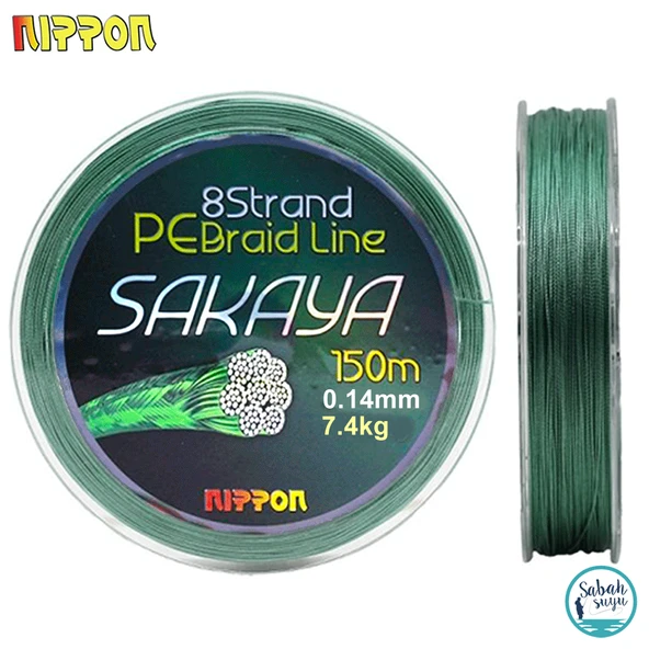Nippon Sakaya 8X PE İp Misina K.Yeşil 150mt 0.14mm 7.4kg ürün görseli 1