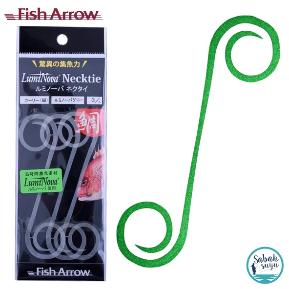 Fish Arrow LumiNova Curly Necktie Green Glow (5 Adet) ürün görseli 1