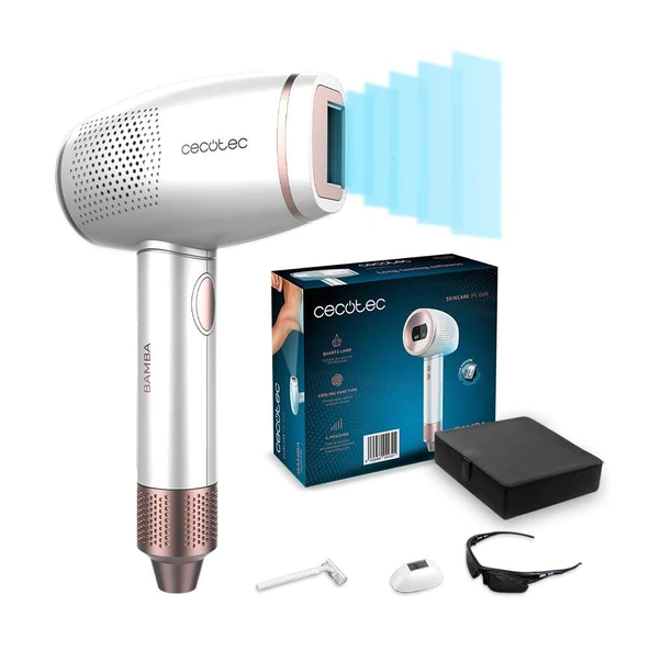 Cecotec IPL saç çıkarıcı Bamba SkinCare IPL Tabancası, kadınlar ve erkekler için, vücut, koltuk altı ve yüz, kuvars lambalar, 500.000 ışık atımı, soğutma fonksiyonu, LCD ekran, 2 çalışma modu ürün görseli 1