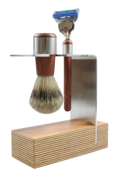 Golddachs tıraş seti, tıraş fırçası (%100 gümüş uçlu) ve tıraş makinesi (füzyon bıçak sistemi), multipleks/paslanmaz çelik, 1'li paket (1 x 2 adet) ürün görseli 1