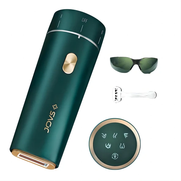 JOVS Dora IPL Cihazı Epilasyon Lazeri, Erkekler ve Kadınlar için Ağrısız Kalıcı, 5 Vücut Parçası Modu, Sınırsız Otomatik/0,5s Lazer Flaş, Kadınlara Hediye, Zümrüt Yeşili, 57,95*159,2*57,98mm ürün görseli 1