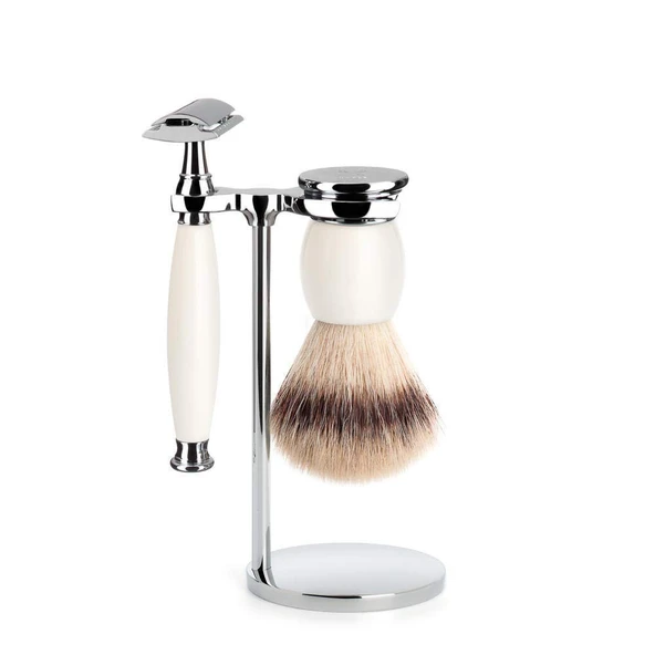 MÜHLE tıraş seti - Sophist serisi - Silvertip Fiber - tıraş bıçağı - porselen beyazı ürün görseli 1