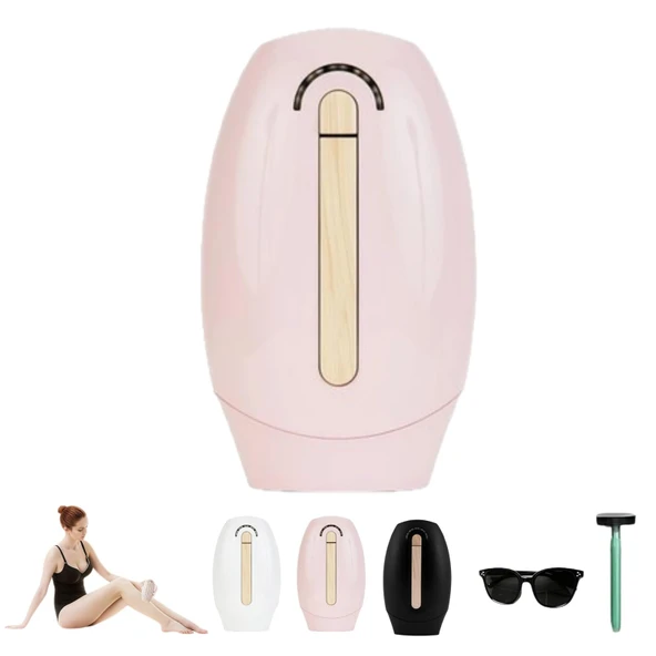 Orijinal IPL lazer epilasyon cihazı pürüzsüz ve ağrısız, soğutma teknolojisine sahip, hızlı ışık darbeleri, kalıcı epilasyon, 5 seviyeli enerji ayarı, koltuk altı, vücut, yüz, bacaklar için (pembe) ürün görseli 1