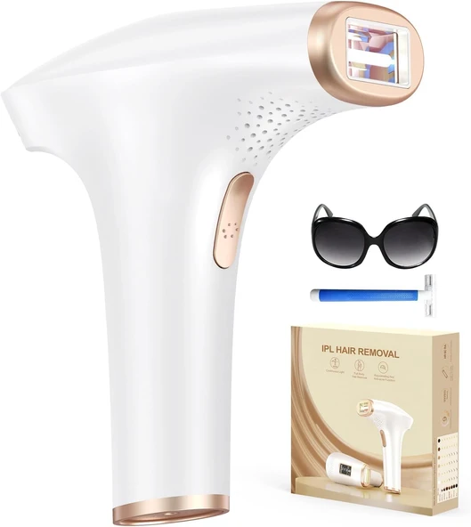 Haarlosy IPL Cihazı Tüy Alma Lazeri - 3 Gelişmiş Fonksiyona Sahip Ağrısız Tüy Alma Cihazı HR/SC/RA, 999.900 Flaş, Kadınlar, Erkekler, Koltuk Altı, Bikini, Bacaklar, Vücut için Evde 9 Seviye ürün görseli 1