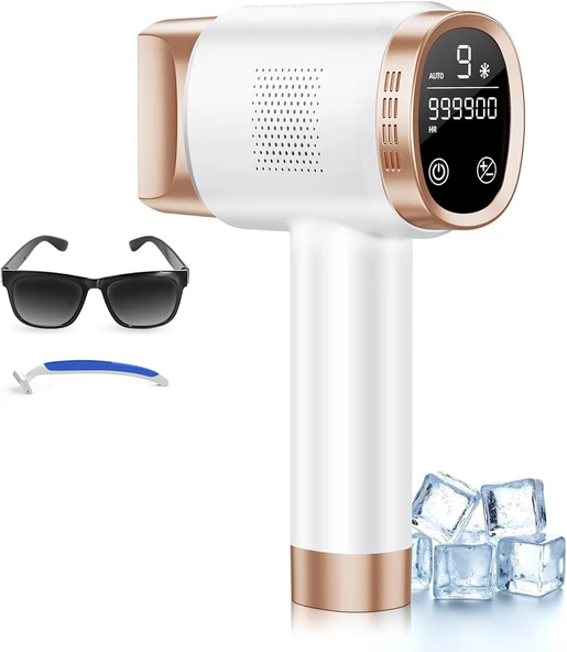 Soğutma fonksiyonlu 8°C IPL cihazı epilasyon, 21J lazer epilasyon 9 seviye, kadın erkekler için evde 600NM kırmızı ışıklı epilasyon cihazı, yüz bikini bölgesi vücut için epilasyon ürün görseli 1