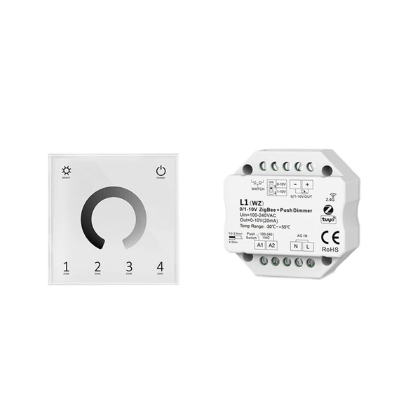 TADZKKIWM 1 adet/1 takım 0/1-10V Zigbee 3.0 akıllı AC itme LED dimmer anahtar modülü 110V 220V APP ses kontrolü duvara monte dokunmatik uzaktan kumanda (L1(wz) T11w) ürün görseli 1