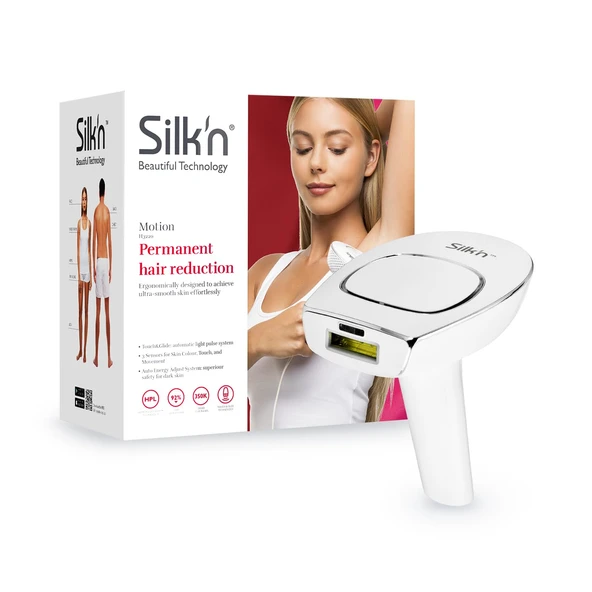 Açık ve koyu ciltler için Silk'n tüy dökücü, kalıcı tüy giderme, 350.000 ışık atımı, darbe ve kayma, HPL, Hareket, beyaz, FGP1PE4001 ürün görseli 1