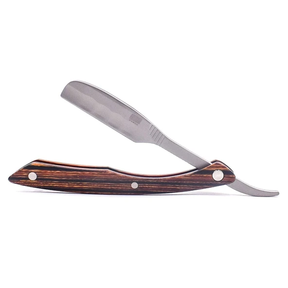 Kai Kasho Kaptan Woody Profesyonel Katlanır Düz Kenarlı Berber Tıraş Makinesi, Deri Kılıflı, Feather Artist Club ve Kai Kaptan Tıraş Bıçağı ile uyumlu, 20 Kai Kaptan Titanyum Tıraş Bıçağı Dahil ürün görseli 1