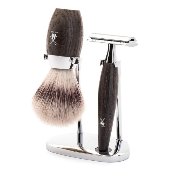 MÜHLE tıraş seti - Kosmo serisi - Silvertip Fiber - tıraş bıçağı - bataklık meşesi ürün görseli 1