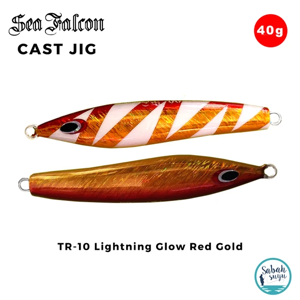 Sea Falcon Cast Jig 40gr TR-10 Lightning Glow Red Gold ürün görseli 1
