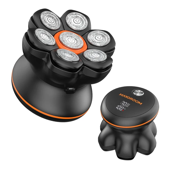 MAXGROOM 7D kel tıraş makinesi Zero Absolut, erkek saçları için elektrikli tıraş makinesi 0 mm, tıraş makinesi olmayan saç kesme makinesi, su geçirmez, LED ekranlı kablosuz ürün görseli 1