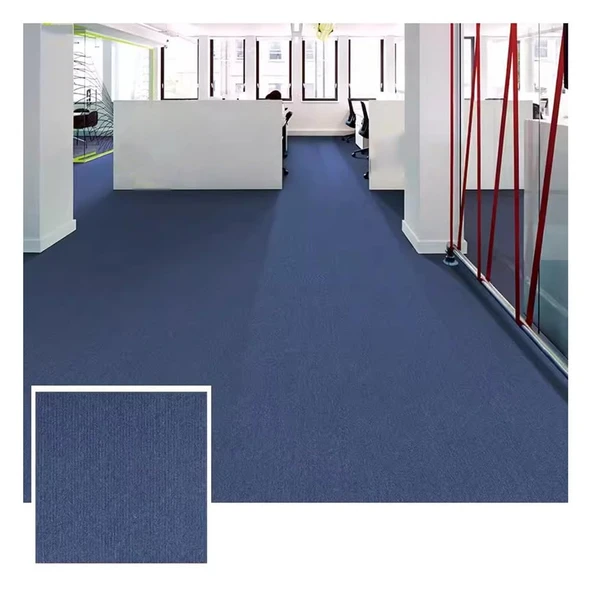 pujindu Halı Fayansları, PVC Destekli Kare Kaymaz Yer Karoları, Kapalı Ev Ofis için Yıkanabilir Alan Halıları Fayansları (Renk: Mavi-A, Boyut: 12 adet) ürün görseli 1