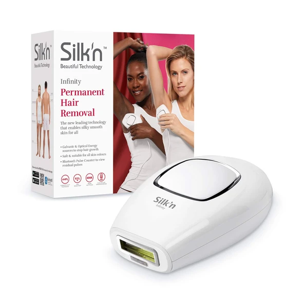 Silk'n Infinity, kalıcı epilasyon, 400.000 ışık atımı, açık ila koyu ten için, atım ve kayma tekniği, IPL, beyaz ürün görseli 1