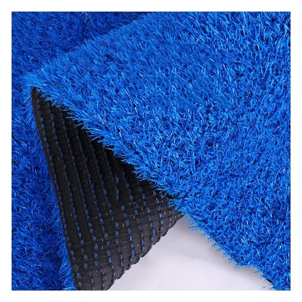 pujindu Suni Çim Çim, 3 cm Kalın Sahte Çim Mat Halı, Drenaj Delikli Kapalı Açık Bahçe Çim Peyzaj, Kesilebilir (Renk: Mavi, Boyut: 59x197IN) ürün görseli 1
