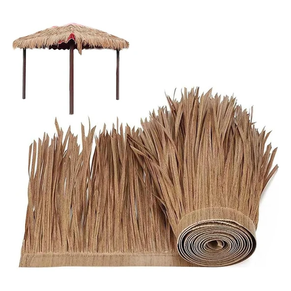 pujindu Saz Çatı, Sahte Palmiye Saman Ruloları, Su Geçirmez Palapa Saz Çatı, Bahçe Veranda için Kesilebilir Tiki Saz Çatı (0.5x1 m/10 ADET) ürün görseli 1