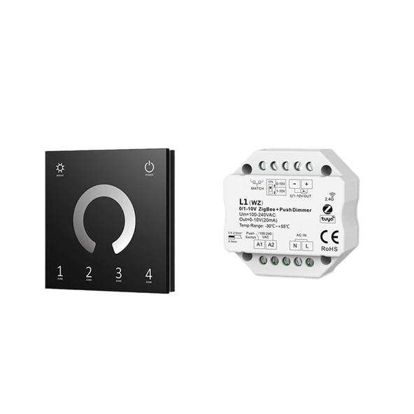 TADZKKIWM 1 adet/1 takım 0/1-10V Zigbee 3.0 akıllı AC itme LED dimmer anahtar modülü 110V 220V APP ses kontrolü duvara monte dokunmatik uzaktan kumanda (L1(wz) T11b) ürün görseli 1