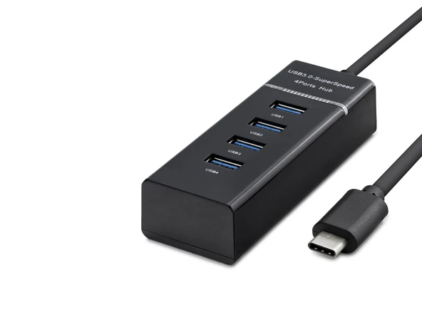Type-C 3.0 Hub 4 Port 5 Gbps Siyah HDX7045 ürün görseli 1