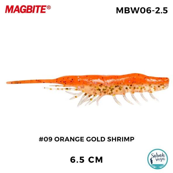 Magbite Snatch Bite Shrimp 6.5cm #09 Orange Gold Shrimp (6 Adet) ürün görseli 1
