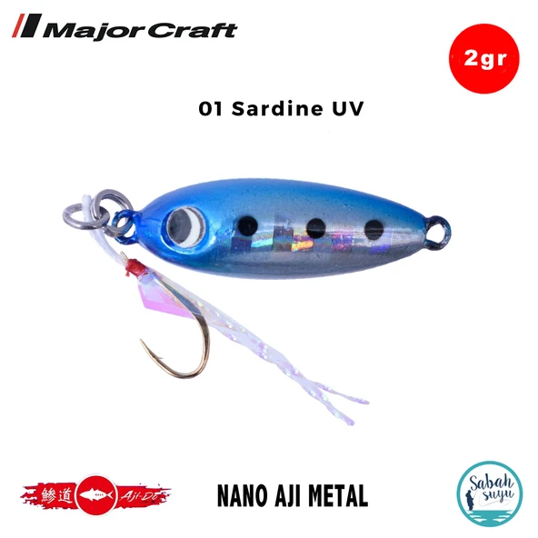 Major Craft Nano Aji Metal 2.0gr 16mm #01 Sardine UV ürün görseli 1