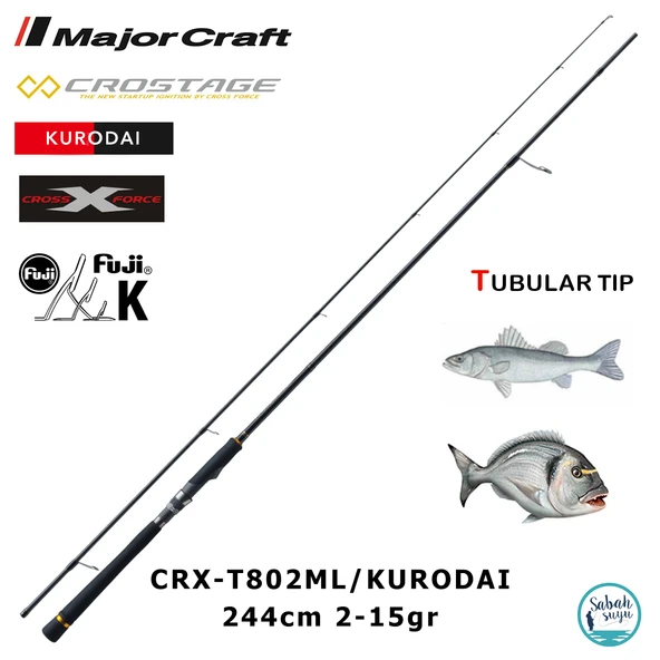 Major Craft Crostage CRX-T802ML/Kurodai 244cm 2-15gr (2P) LRF Kamış ürün görseli 1