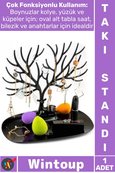 #TakıStandı Organizer Kolye Küpe Yüzük Saat Tutucu Masaüstü Düzenleyici Geyik Tasarımlı Takı Standı ürün görseli 1