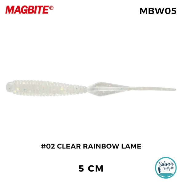 Magbite Booty Shake 5.0cm #02 Clear Rainbow Lame Kokulu Silikon Yem (8 Adet) ürün görseli 1