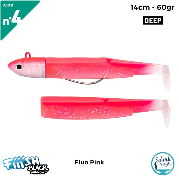 Fiiish Black Minnow BM140/4 BM3120 Combo Deep 14cm 60gr Fluo Pink ürün görseli 1