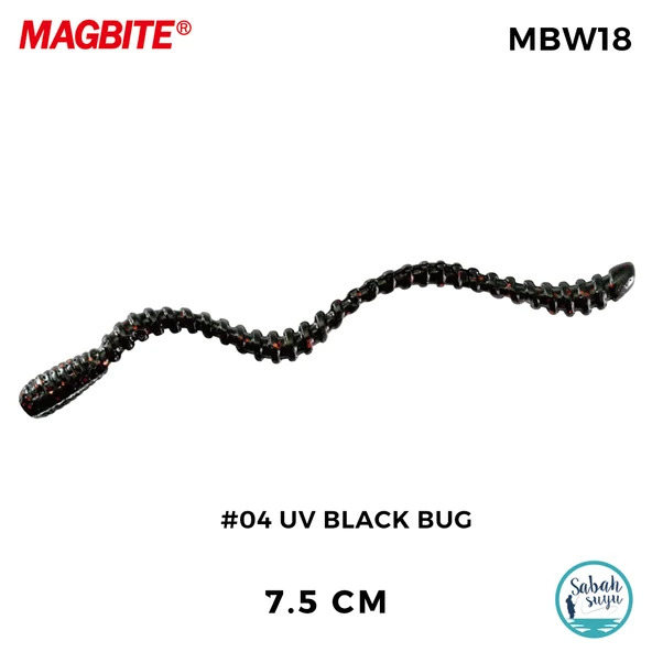 Magbite Tai Rubber Bug 7.5cm #04 UV Black Bug Kokulu Silikon Kurt (5 Adet) ürün görseli 1