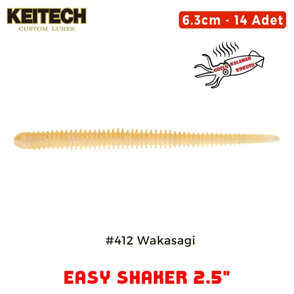 Keitech Easy Shaker 6.3cm (2.5") #412 Wakasagi Kokulu Silikon Kurt ürün görseli 1