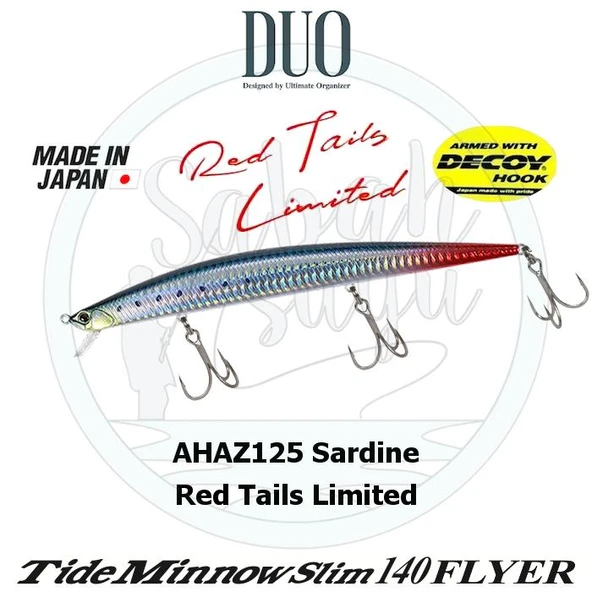 Duo Tide Minnow Slim 140 FLYER AHAZ125 Sardine Red Tail Limited Sahte Balık ürün görseli 1