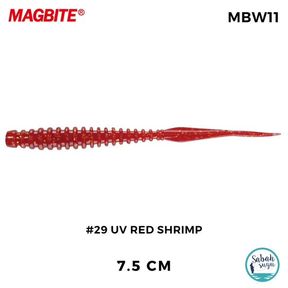 Magbite Tai Rubber Booty Boost 7.5cm #29 UV Red Shrimp Kokulu Silikon Yem (6 Adet) ürün görseli 1