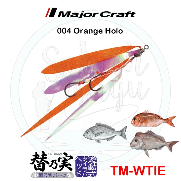 Major Craft Tai Rubber TM WTIE İğneli Yedek Kuyruk #004 Orange/Holo ürün görseli 1