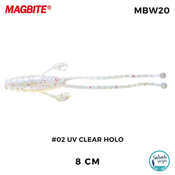 Magbite Higedan 8cm #02 UV Clear Holo Kokulu Silikon Yem (5 Adet) ürün görseli 1