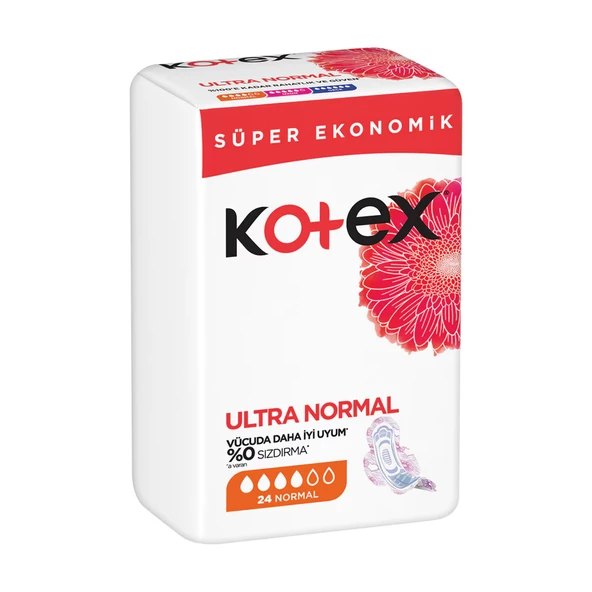 Kotex Ultra Normal Hijyenik Ped 24'lü – Süper Ekonomik Paket, Gün Boyu Konfor ve Koruma ürün görseli 1