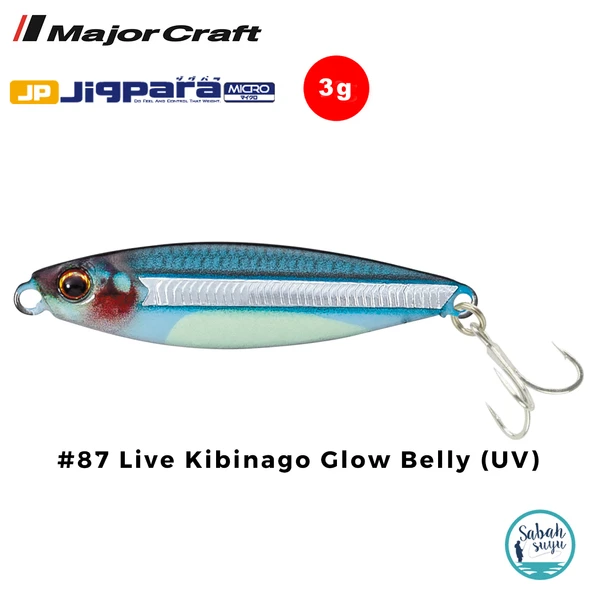 Major Craft Jigpara Micro JPM-3gr 30mm #87 Live Kibinago Glow Belly (UV) ürün görseli 1