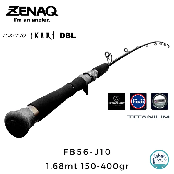 Zenaq Fokeeto DBL FB56-J10 İkari 1.68mt 150-400gr (1P) Tetikli Jigging Kamış ürün görseli 1