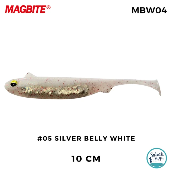 Magbite Snatch Bite Shad 10cm #05 Silver Belly White Silikon Balık (5 Adet) ürün görseli 1