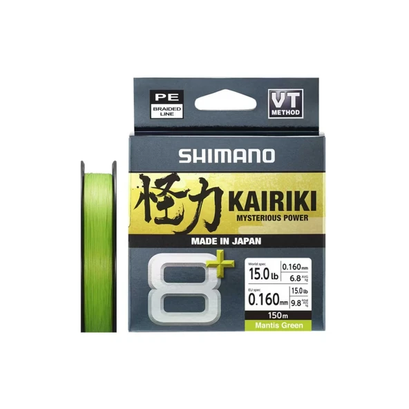 Shimano Kairiki 8+ İp Misina 150m Mantis Green PE 1.2 0.16mm / 9.8kg ürün görseli 1